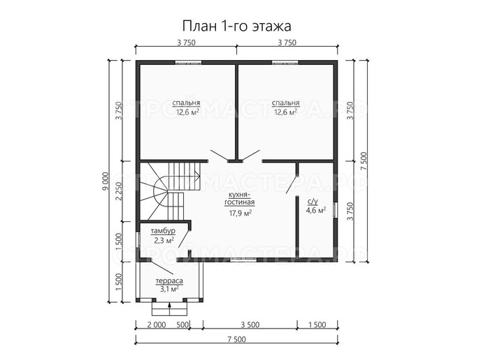 Каркасный дом проект «КД-48»